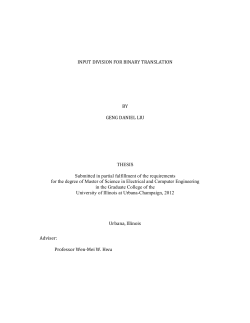 INPUT DIVISION FOR BINARY TRANSLATION