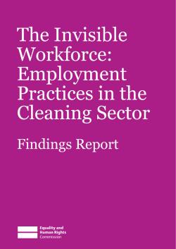 The Invisible Workforce: Employment Practices in the Cleaning Sector