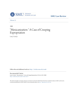 "Mexicanization:" A Case of Creeping Expropriation