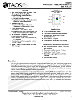 TCS3472 COLOR LIGHT-TO-DIGITAL CONVERTER with IR FILTER
