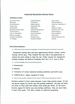 Industrial Revolution Review Sheet
