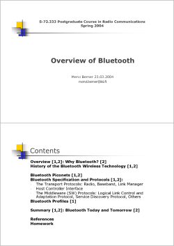 Overview of Bluetooth Contents