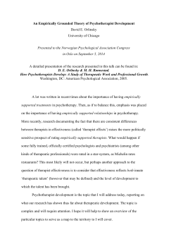 An Empirically Grounded Theory of Psychotherapist Development