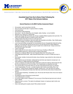 Anecdotal Input from the In-Home Chats Following the 2017 State of