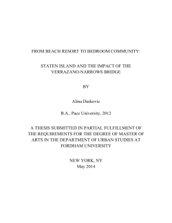 STATEN ISLAND AND THE IMPACT OF THE VERRAZANO