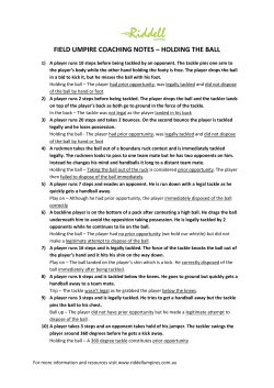 holding the ball - Riddell Umpires