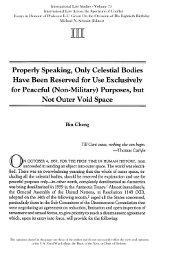 Properly Speaking, Only Celestial Bodies Have Been Reserved for