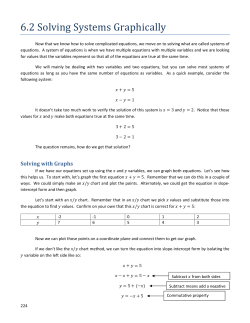 6.2 Solving Systems Graphically