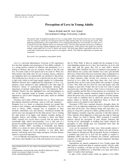 Perception of Love in Young Adults - Government College University