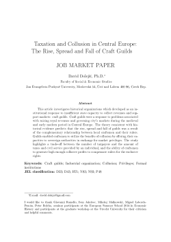 Taxation and Collusion in Central Europe: The Rise, Spread and