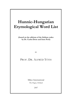 Hunnic-Hungarian Etymological Word List