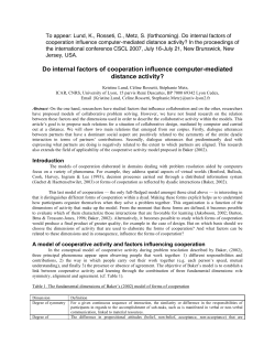 Do internal factors of cooperation influence computer