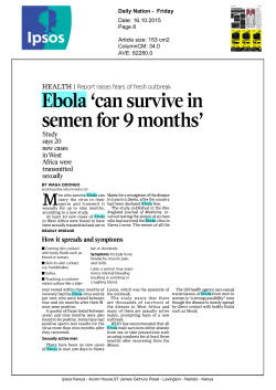 Ebola `can survive in semen for 9 months`