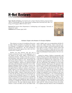 Suleiman`s Empire in the Memoirs of a European Diplomat - H-Net