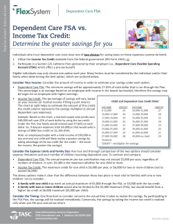 Dependent Care FSA vs. Income Tax Credit