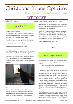 EYE TO EYE - Christopher Young Opticians