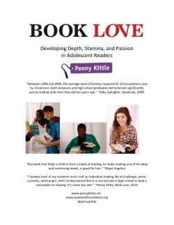 Developing Depth, Stamina, and Passion in