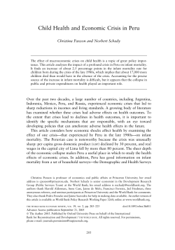 Child Health and Economic Crisis in Peru