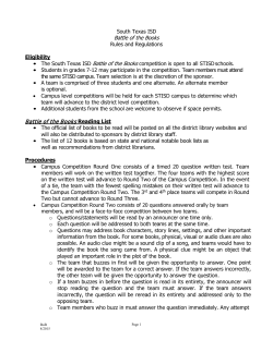 South Texas ISD Battle of the Books Rules and Regulations