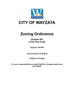 Zoning Ordinance - City of Wayzata