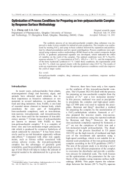 Optimization of Process Conditions for Preparing an Iron