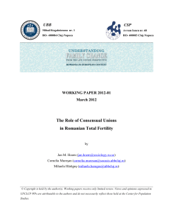 The Role of Consensual Unions in Romanian Total Fertility