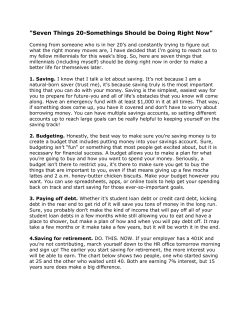 "Seven Things 20-Somethings Should be Doing Right Now"