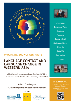 LANGUAGE CONTACT AND LANGUAGE CHANGE IN WESTERN