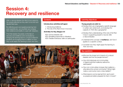 Session 4: Recovery and resilience