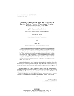 Legitimation, Geographical Scale, and Organizational Density