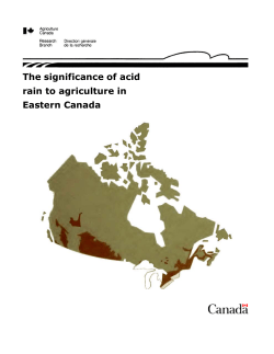 The Significance of Acid Rain to Agriculture in