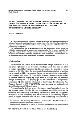 An Analysis of the 1984 Withholding Requirements Under