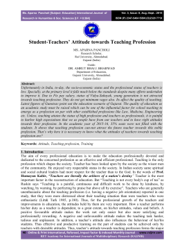Student-Teachers` Attitude towards Teaching Profession