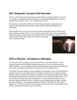2017 Statewide Tornado Drill Overview 2016 in Review: Tornadoes