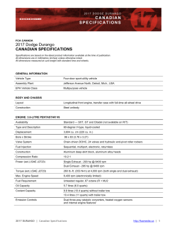 2017 Dodge Durango CANADIAN SPECIFICATIONS