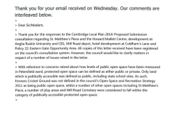 Thank you for your email received on Wednesday. Our comments