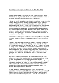 Project Report from Project Pencil Case for the BFSS (May 2012) It
