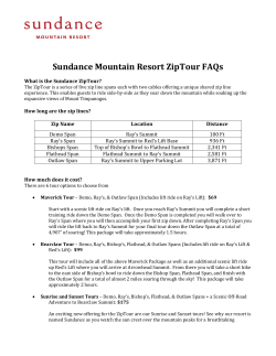 Sundance Mountain Resort ZipTour FAQs