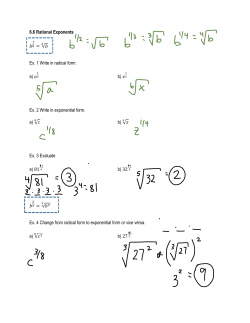 6.6 Rational Exponents = √     Ex. 1 Write in radical form. a) b) Ex. 2