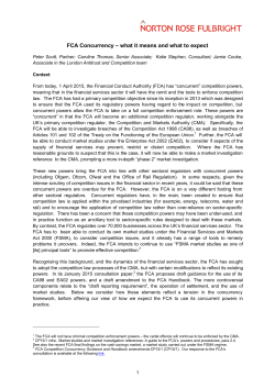 FCA Concurrency - Norton Rose Fulbright