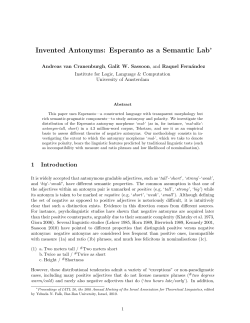 Invented Antonyms: Esperanto as a Semantic Lab
