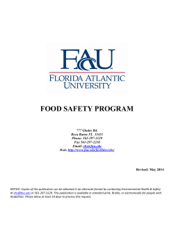 food safety program - Florida Atlantic University