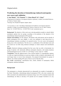 Original article Predicting the duration of chemotherapy induced