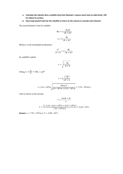 a. Calculate the velocity that a satellite shot from Newton`s cannon