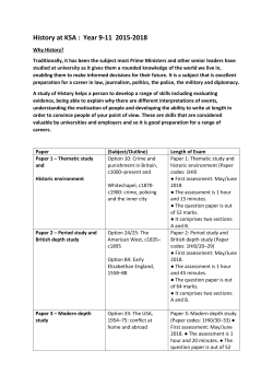 GCSE History for examination in 2018