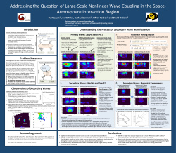 Introduc&ordm;on Problem Statement Observa&ordm;ons of Secondary Waves