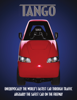 Tango Brochure - Commuter Cars: Tango