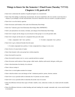 Semester 1 final review
