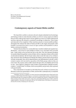 Contemporary aspects of Sunni