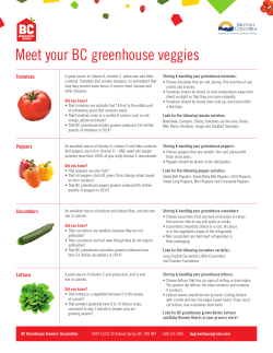 Meet your BC greenhouse veggies